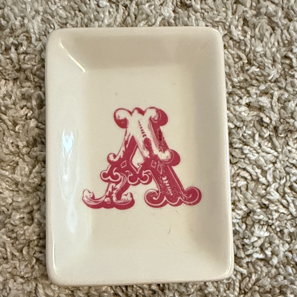 Elegant Pink Monogrammed Tray